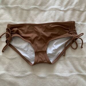 NWOT Victoria’s Secret Tie-Side Bikini Bottom XS Brown with Protector Liner